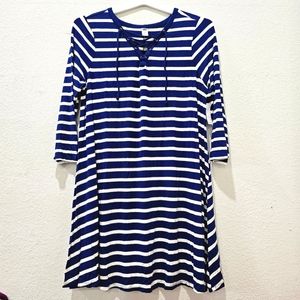 NWT Old Navy striped lace-front swing dress XL